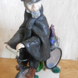 Kaparot. Polymer Clay Fimo & Textile Doll. Ooak Doll For Home Office Decor. Israel. Yom Kippur. Jewish. Judaica Art - thumbnail 3