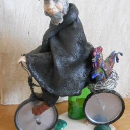 Kaparot. Polymer Clay Fimo & Textile Doll. Ooak Doll For Home Office Decor. Israel. Yom Kippur. Jewish. Judaica Art - thumbnail 4