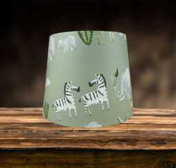 Green Safari Animal Lampshade For Ceiling & Table Lamps, Kids Nursery Empire Or Drum Light Shade - thumbnail 1