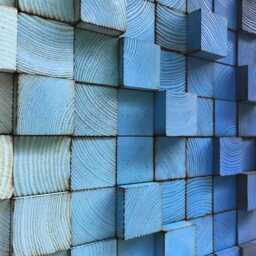 Blue Ombre Reclaimed Wood Wall Art - Sound Diffuser - thumbnail 4