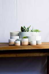 Round Bottom Planter & Saucer - Handmade Ceramic Planter- Size Options