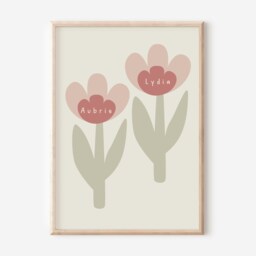 Set Of Sisters Gallery Wall Prints, Including Personalised Flower Print. Printed & Shipped - Prints Only, Unframed - thumbnail 3