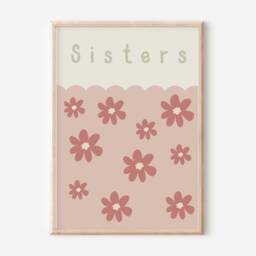 Set Of Sisters Gallery Wall Prints, Including Personalised Flower Print. Printed & Shipped - Prints Only, Unframed - thumbnail 2