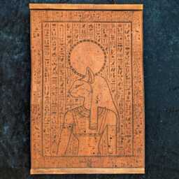 Egyptian Bastet Cat Goddess Art Engraved Eco Friendly Cork Leather - thumbnail 1
