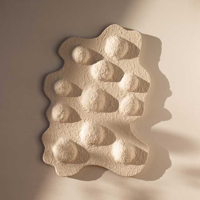 Japandi Wall Art - Wabi Sabi Relief Sculpture Plaster Biomorphic Modern Organic Minimalist - image 1