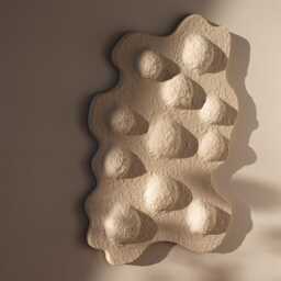 Japandi Wall Art - Wabi Sabi Relief Sculpture Plaster Biomorphic Modern Organic Minimalist - thumbnail 2