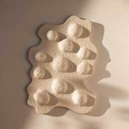 Japandi Wall Art - Wabi Sabi Relief Sculpture Plaster Biomorphic Modern Organic Minimalist - thumbnail 1