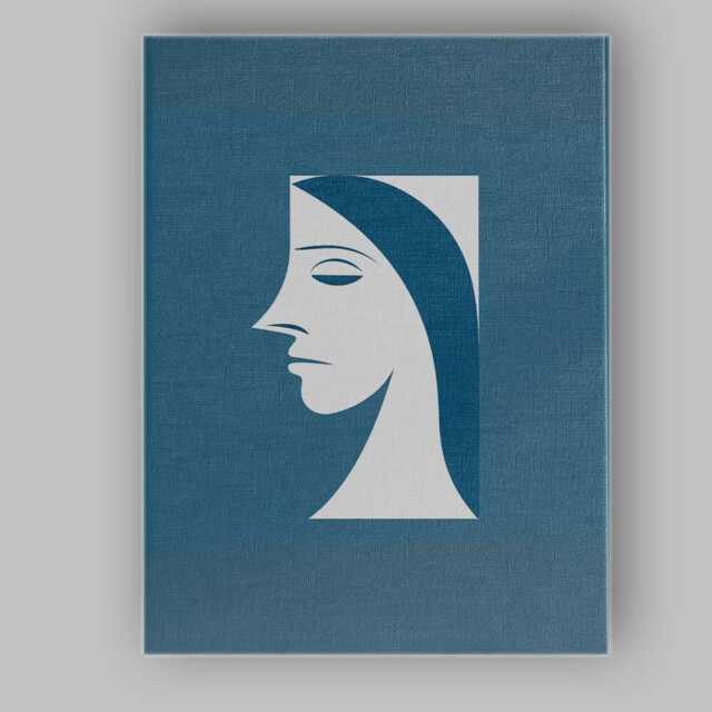 Minimalist Blue Female Portrait Abstract Face Line Art Canvas Wall Print Decor Picture Ready To Hang - image 1