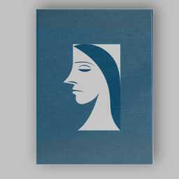 Minimalist Blue Female Portrait Abstract Face Line Art Canvas Wall Print Decor Picture Ready To Hang - thumbnail 1
