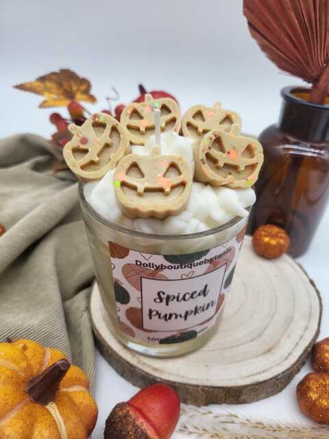 Spiced Pumpkin Candle Vegan Soy Wax Cruelty Free Birthday Gift Christmas 8Oz Candle Scented Autumn - image 1