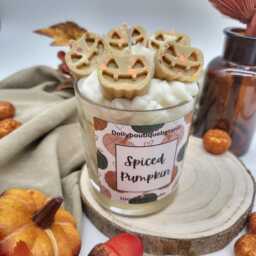 Spiced Pumpkin Candle Vegan Soy Wax Cruelty Free Birthday Gift Christmas 8Oz Candle Scented Autumn - thumbnail 2