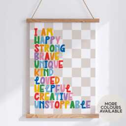 Children's Positive Affirmations Print -- Playroom Print, Girls Nursery Boys Classroom Unframed - thumbnail 1