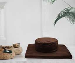 Dark Brown Meditation Cushion Set Chocolate Velvet - Luxury Zafu & Zabuton Set Organic Buckwheat Hulls Pillow Floor Cushion - thumbnail 1