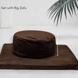 Dark Brown Meditation Cushion Set Chocolate Velvet - Luxury Zafu & Zabuton Set Organic Buckwheat Hulls Pillow Floor Cushion - thumbnail 2