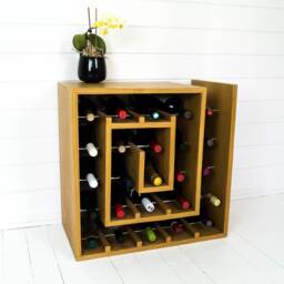 Wine Rack Freestanding Floor Bar Cabinet For Liquor And Glasses