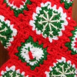 Vintage Inspired Heirloom Crocheted & Embroidered Christmas Stocking - thumbnail 3