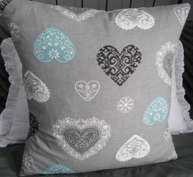 Hearts.spa Blue.white.grey.black.pillow Covers.toss Pillows.throw Pillows.slipcovers.pillows.sweetest Day Gift.gray Pillow - image 1