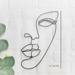 Female Portrait Wire Sculpture Wall Hanging Single Line Art Decoration Profile Woman Face Decor Minimalist Simple Modern Elegant Beauty - thumbnail 2