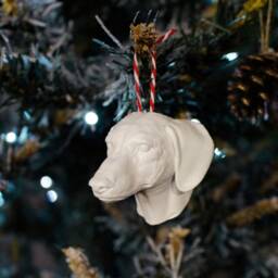 Dachshund Christmas Ornament - Handmade 3D Dog Tree Decor - thumbnail 4