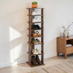 8-Tier Slim Vertical Shoe Rack Narrow Space Saving Storage Organizer With Removable Shelves - thumbnail 1