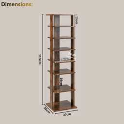 8-Tier Slim Vertical Shoe Rack Narrow Space Saving Storage Organizer With Removable Shelves - thumbnail 4