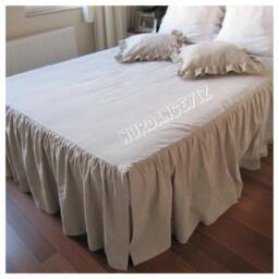 Twin Queen King Bedspread 18 19 20 23 27 32 Inch Drop Split Corner Skirted Coverlet Oatmeal Linen Ruffled Bed Cover Custom Turkish Bedding