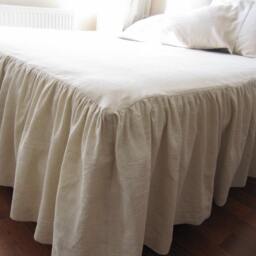 Twin Queen King Bedspread 18 19 20 23 27 32 Inch Drop Split Corner Skirted Coverlet Oatmeal Linen Ruffled Bed Cover Custom Turkish Bedding - thumbnail 3