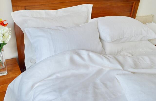 Queen/standard Size Pillowcases French Linen Shabby Chic Decor Wedding/Christmas Gift White - image 1