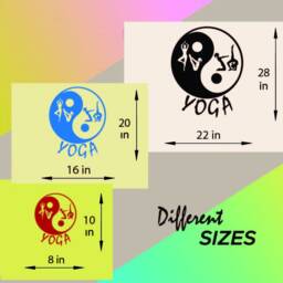 In-Style Decals Wall Vinyl Decal Home Decor Art Sticker Yoga Word Yin Yang Symbol Girl Woman Pose Exercises Gym Removable Design 250 - thumbnail 2