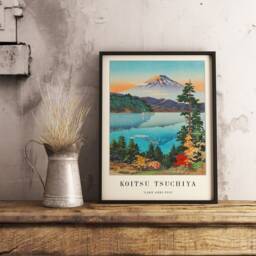 Japanese Poster, Wall Print, Koitsu Tsuchiya, Lake Ashi Fuji, Asian Decor, Oriental Art Scenery, Nature, A1/A2/A3/A4 - thumbnail 3