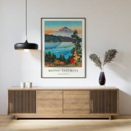Japanese Poster, Wall Print, Koitsu Tsuchiya, Lake Ashi Fuji, Asian Decor, Oriental Art Scenery, Nature, A1/A2/A3/A4 - thumbnail 2
