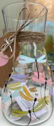 Hand Painted Glass Vase With Pastel Coloured Dragonflies - thumbnail 1