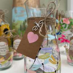 Hand Painted Glass Vase With Pastel Coloured Dragonflies - thumbnail 3