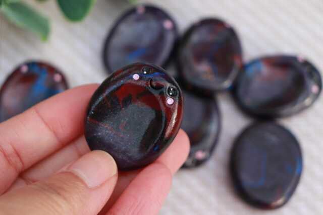 Worry Stone, Galaxy Sudden Thumb Buddy, Anxiety Relief, Polymer Clay Pocket Hug, Birthday Gift, Stress Relief Fidget - image 1