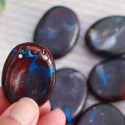 Worry Stone, Galaxy Sudden Thumb Buddy, Anxiety Relief, Polymer Clay Pocket Hug, Birthday Gift, Stress Relief Fidget - thumbnail 4
