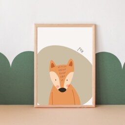 Kids Fox Nursery, Bedroom Or Playroom Print. Cute Animal Print - Print Only - thumbnail 2