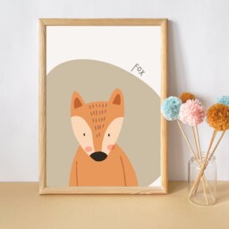 Kids Fox Nursery, Bedroom Or Playroom Print. Cute Animal Print - Print Only - thumbnail 3