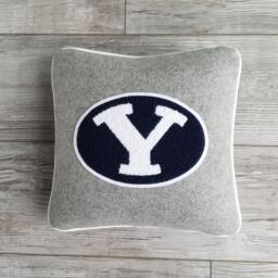 Byu, Oval Y Letterman Pillow, Brigham Young University, Byu Cougars - thumbnail 1