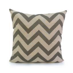Off White & Warm Gray Chevron Pillow, Throw Pillow Cover, Decorative Cushion Pillowcase, Accent Toss Pillow - thumbnail 1
