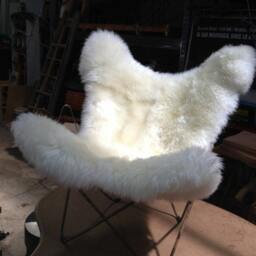 Bkf Chair - Free Shipping Sheep Skin, Iron Hand Crafted Structure, Options Rusty Look, Chromo & Black - Factory Prices - thumbnail 4