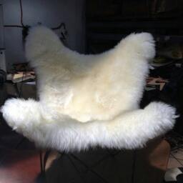 Bkf Chair - Free Shipping Sheep Skin, Iron Hand Crafted Structure, Options Rusty Look, Chromo & Black - Factory Prices - thumbnail 2