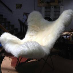 Bkf Chair - Free Shipping Sheep Skin, Iron Hand Crafted Structure, Options Rusty Look, Chromo & Black - Factory Prices