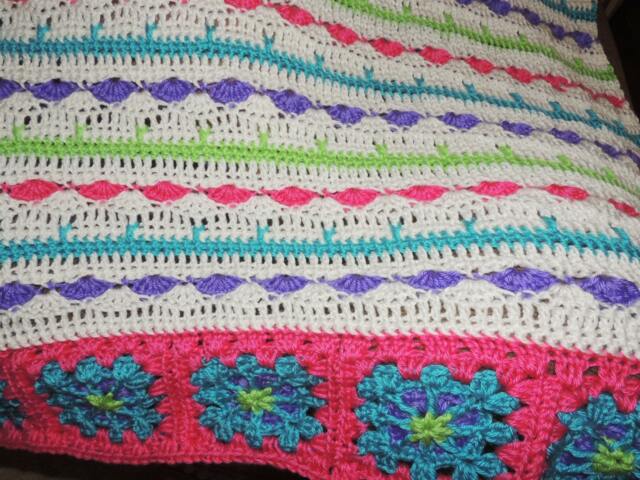 Flower Border Afghan Blanket Crochet PDF Pattern