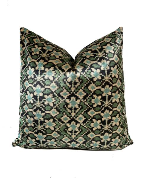 Carolina Irving Almaty Velvet Teal Cushion Cover Pillow Home Interior Deco - image 1