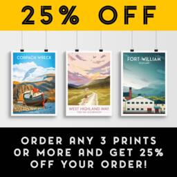 West Highland Way Print, Hillwalker Poster, Tigh-Na-Sleubhaich, Ruin Of Lairigmor, Art Prints, Graphic Scottish Gift - thumbnail 2