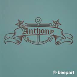 Personalized Anchor Wall Decal Nautical Theme Vinyl Art, Sailor Tattoo Style - thumbnail 3