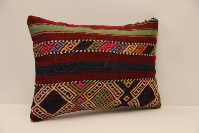 Throw Lumbar Kilim Pillow 14x20 in - 35x50 cm Boho Pillowcover Kilim Cushion Cover Tribal Pillow 4Bef-626 - image 1