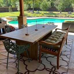 Handmade Rustic Solid Wood Dining Table Farmhouse Style - thumbnail 2