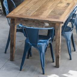 Handmade Rustic Solid Wood Dining Table Farmhouse Style - thumbnail 4
