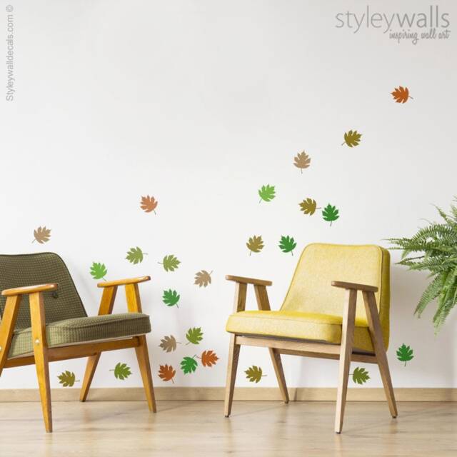 Leaves Wall Decal, Sticker, Decor, Autumn Spring Living Room Home Decor - image 1